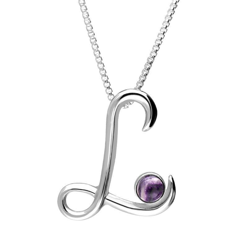 Letter l necklace silver deals