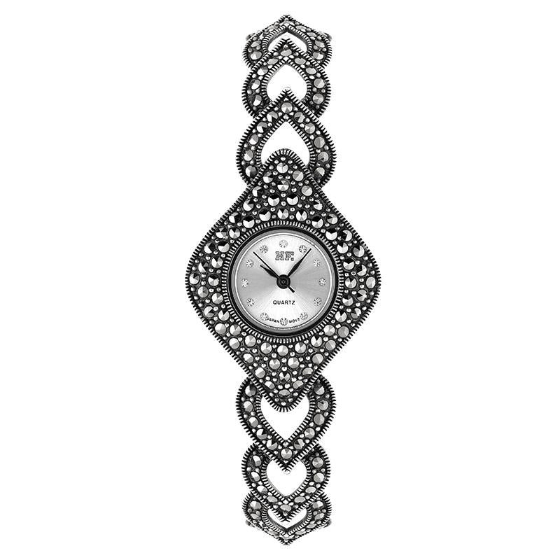 Sterling silver diamond watch on sale