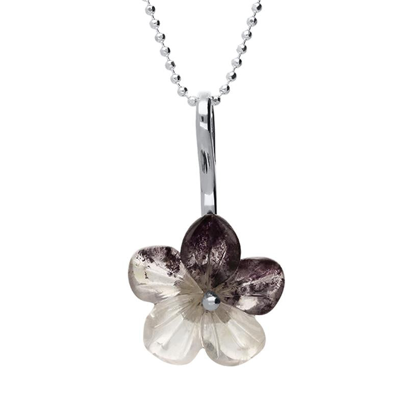 Silver pansy necklace new arrivals