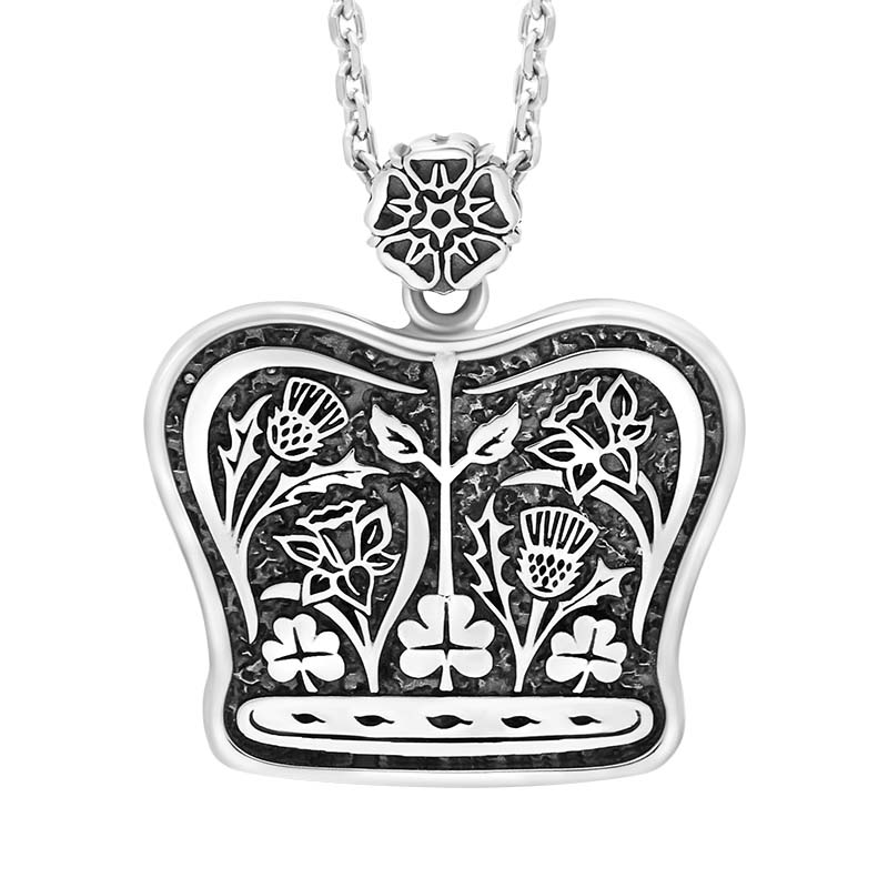 Silver discount crown pendant