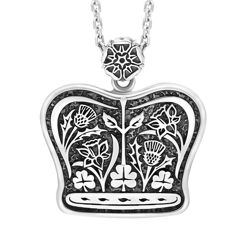 Sterling silver crown discount necklace