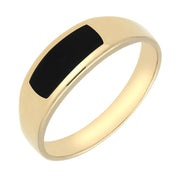 18ct Yellow Gold Whitby Jet Inlay Ring R003