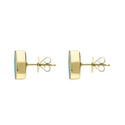 9ct Yellow Gold Opal Small Long Oval Stud Earrings E288 