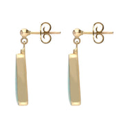 00072421 C W Sellors 9ct Yellow Gold Opal Triangle Drop Earrings, E145.