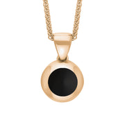 18ct Rose Gold Whitby Jet Star Disc Necklace