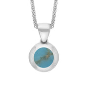 18ct White Gold Turquoise Star Disc Necklace