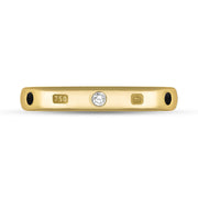18ct Yellow Gold Diamond Jet King's Coronatioin Hallmark 3mm Ring