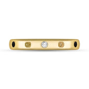 18ct Yellow Gold Diamond Jet King's Coronatioin Hallmark 3mm Ring