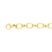 18ct Yellow Gold Oval Link Handmade Bracelet