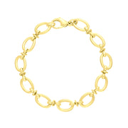18ct Yellow Gold Oval Link Handmade Bracelet C058BR