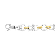 18ct Yellow Gold Sterling Silver Infinity Link Handmade Bracelet