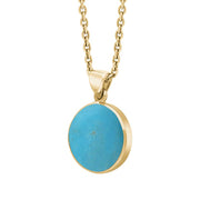 18ct Yellow Gold Turquoise Plain Round Necklace P1541