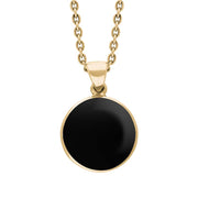 18ct Yellow Gold Whitby Jet Plain Round Necklace P1541