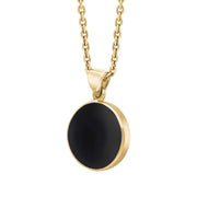 18ct Yellow Gold Whitby Jet Plain Round Necklace P1541