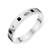 18ct White Gold Whitby Jet Jubilee Hallmark Collection Princess Cut 4mm ring, R1199_4_JFH