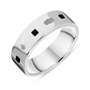 18ct White Gold Whitby Jet Jubilee Hallmark Collection Princess Cut 6mm ring, R1199_6_JFH