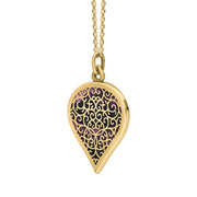 18ct Yellow Gold Blue John Flore Filigree Large Heart Necklace. P3631._2