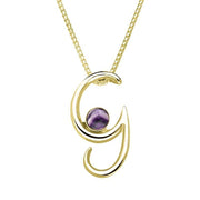18ct Yellow Gold Blue John Love Letters Initial G Necklace, P3454.