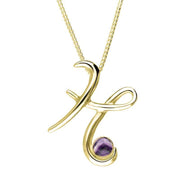18ct Yellow Gold Blue John Love Letters Initial H Necklace, P3455.