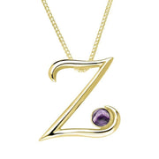 18ct Yellow Gold Blue John Love Letters Initial Z Necklace, P3473
