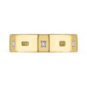 18ct Yellow Gold 0.36ctiamond Queen's Jubilee Hallmark Princess Cut 6mm Ring D