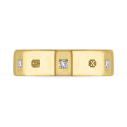 18ct Yellow Gold 0.36ctiamond Queen's Jubilee Hallmark Princess Cut 6mm Ring D