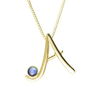 18ct Yellow Gold Moonstone Love Letters Initial A Necklace