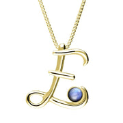 18ct Yellow Gold Moonstone Love Letters Initial E Necklace