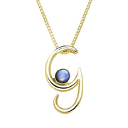 18ct Yellow Gold Moonstone Love Letters Initial G Necklace, P3454