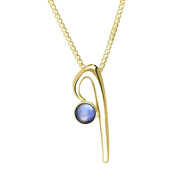 18ct Yellow Gold Moonstone Love Letters Initial I Necklace, P3456
