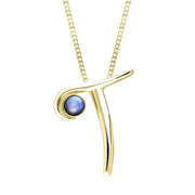 18ct Yellow Gold Moonstone Love Letters Initial T Necklace, P3467