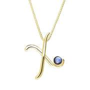 18ct Yellow Gold Moonstone Love Letters Initial X Necklace, P3471