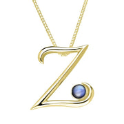 18ct Yellow Gold Moonstone Love Letters Initial Z Necklace