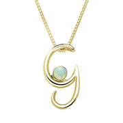 18ct Yellow Gold Opal Love Letters Initial G Necklace, P3454.
