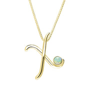 18ct Yellow Gold Opal Love Letters Initial X Necklace, P3471.