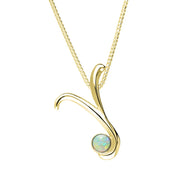 18ct Yellow Gold Opal Love Letters Initial Y Necklace, P3472.