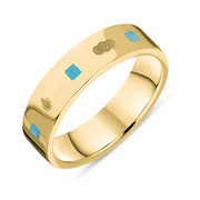 18ct Yellow Gold Turquoise Jubilee Hallmark Collection Princess Cut 5mm ring, R1199_5_JFH