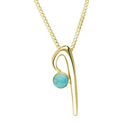18ct Yellow Gold Turquoise Love Letters Initial I Necklace, P3456.