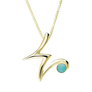 18ct Yellow Gold Turquoise Love Letters Initial W Necklace