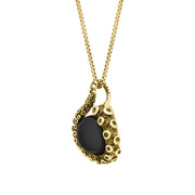 18ct Yellow Gold Whitby Jet Bead Tentacle Necklace