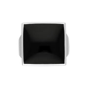 18ct White Gold Whitby Jet Small Square Ring, R603_3