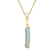 18ct Yellow Gold Opal Long Organic Oblong Necklace UPOP238