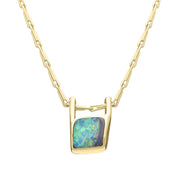 18ct Yellow Gold Opal Unique Abstract Necklace UPOP185