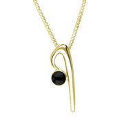 18ct Yellow Gold Whitby Jet Love Letters Initial I Necklace, P3456.