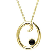 18ct Yellow Gold Whitby Jet Love Letters Initial O Necklace, P3462.