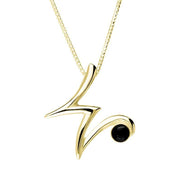 18ct Yellow Gold Whitby Jet Love Letters Initial W Necklace, P3470.