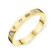 18ct Yellow Gold Diamond King's Coronation Hallmark Princess Cut 3mm Ring  R1199_3_CFH