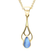 18ct Yellow Gold Moonstone Pear Spoon Necklace, P162.