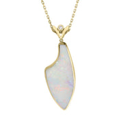 18ct Yellow Gold Opal 0.10ct Diamond Cut Out Necklace 30H30VUOP089T