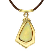 18ct Yellow Gold Opal Diamond Unique Necklace VUOP046